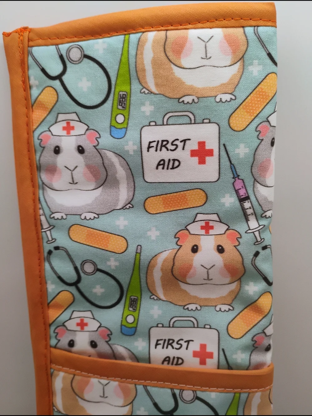 Guinea Pig Pattern Heat Resistant Flat Iron or Curling Iron Travel Pouch